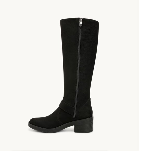 Life Stride Olympia Knee High Black Heeled Boots with Side Zipper and Buckle - Picture 2 of 12